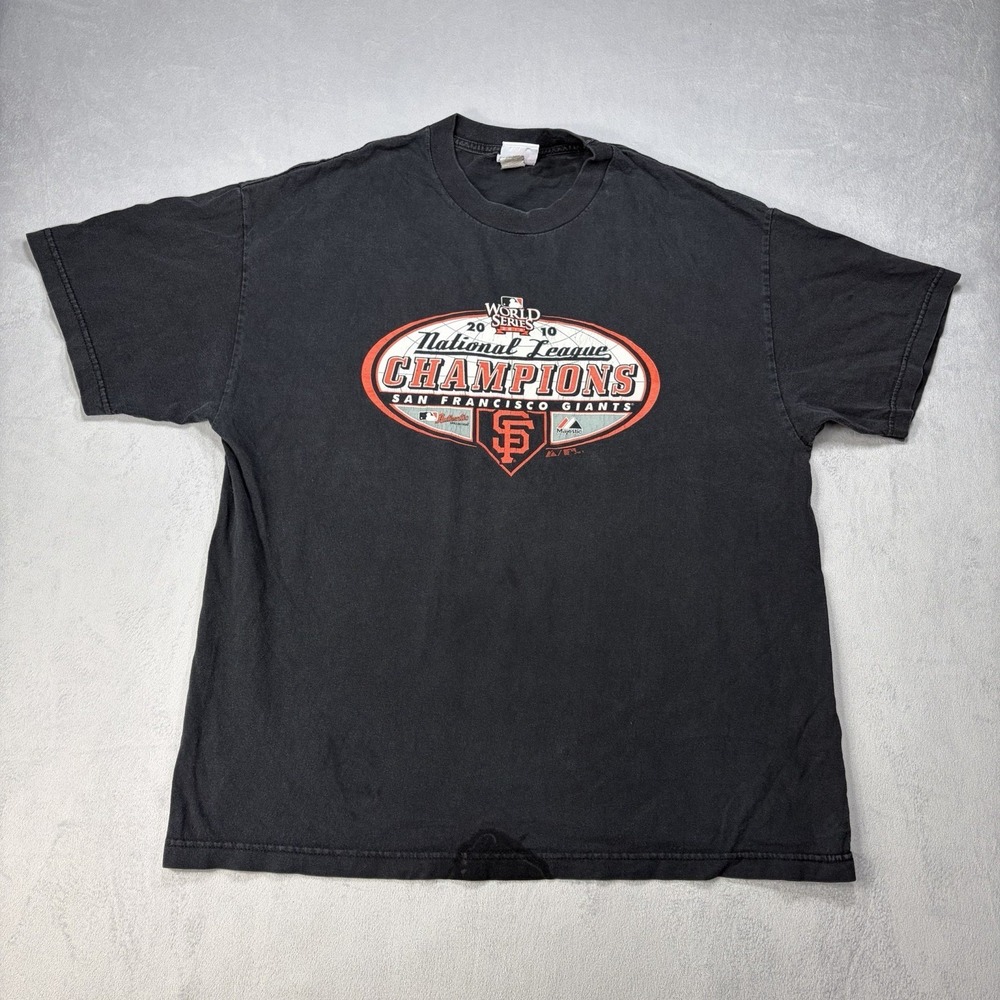 Majestic San Francisco Giants T-Shirt Men's  Size L Black  Baseball World Series